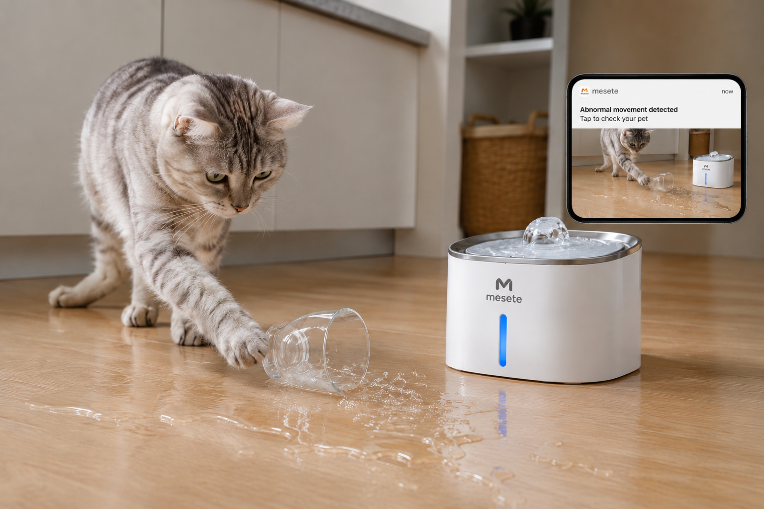 AI smart alert for pet spill