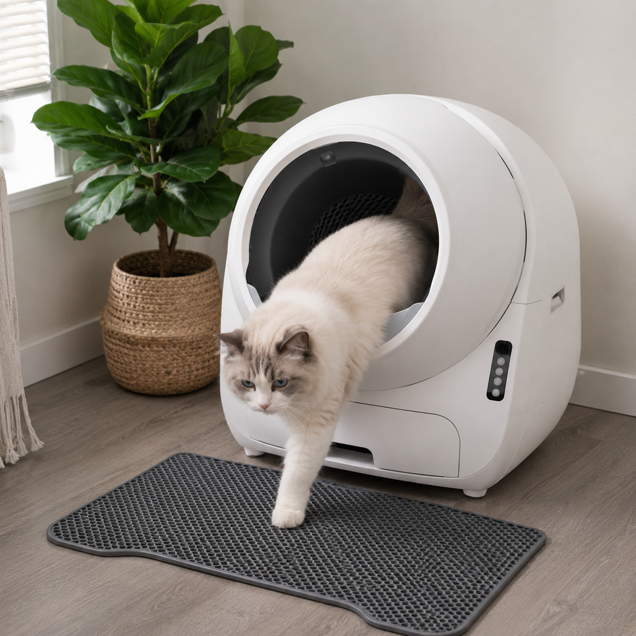 Round self-cleaning litter box review