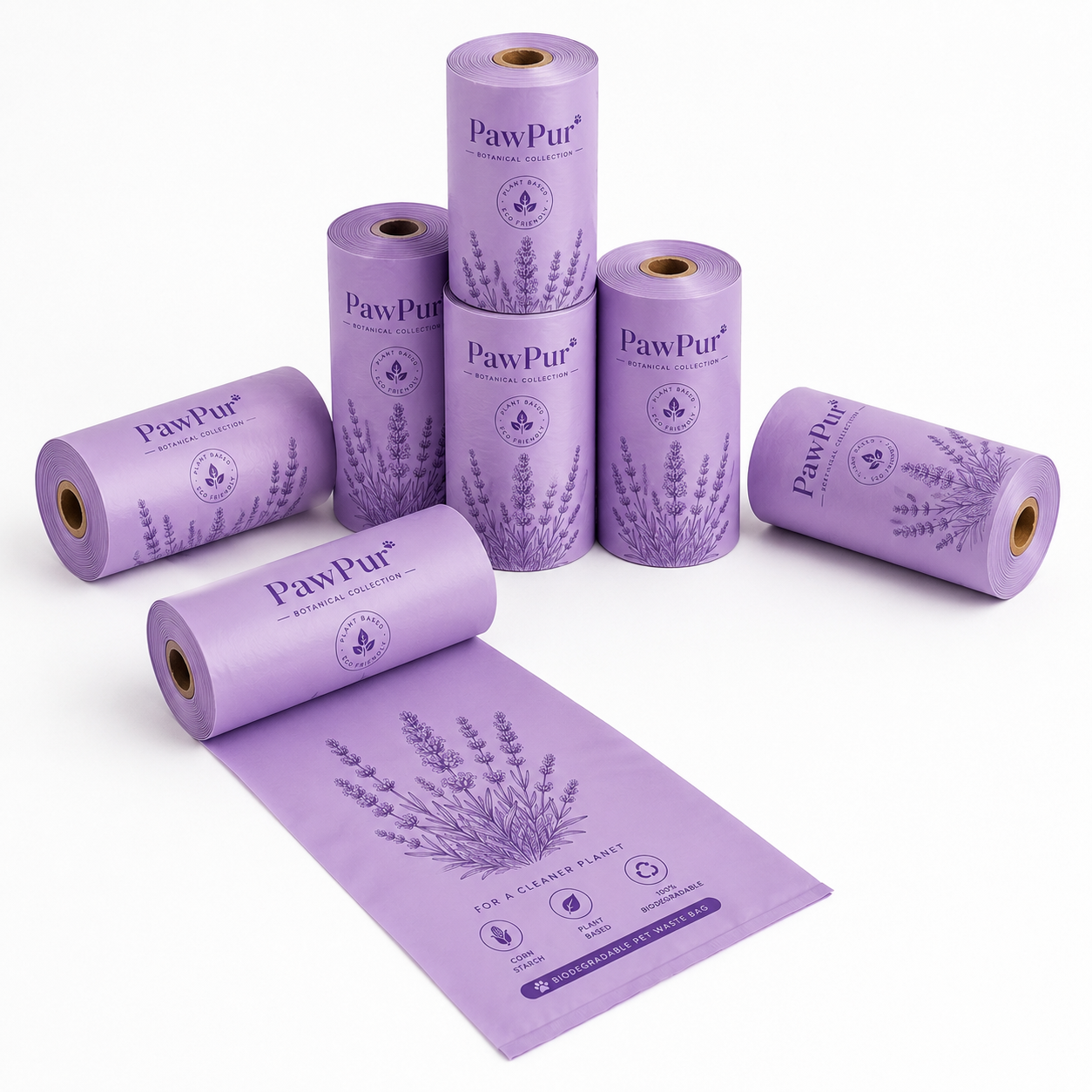 Compostable Dog Poop Bags — Botanic (Lavender)