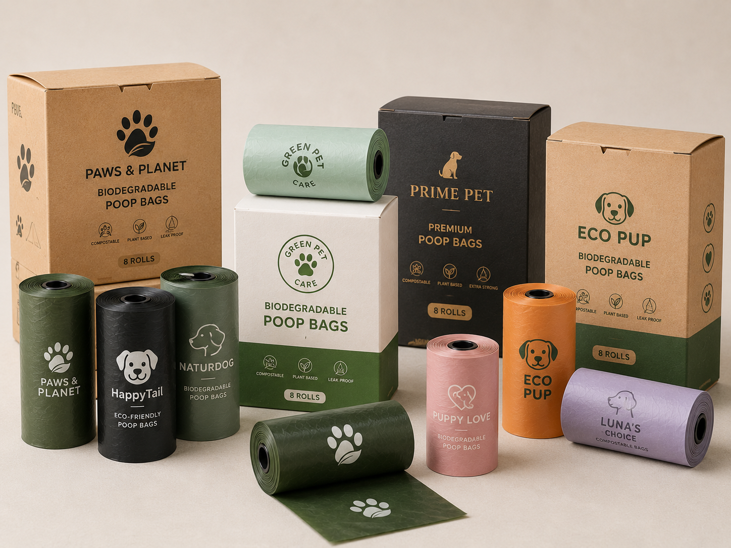 Mesete biodegradable pet poop bags — eco series