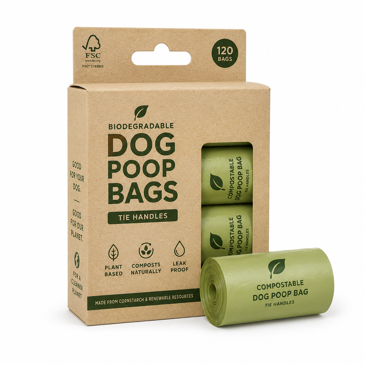 Home-Compostable Dog Poop Bags with Handles — Reserve