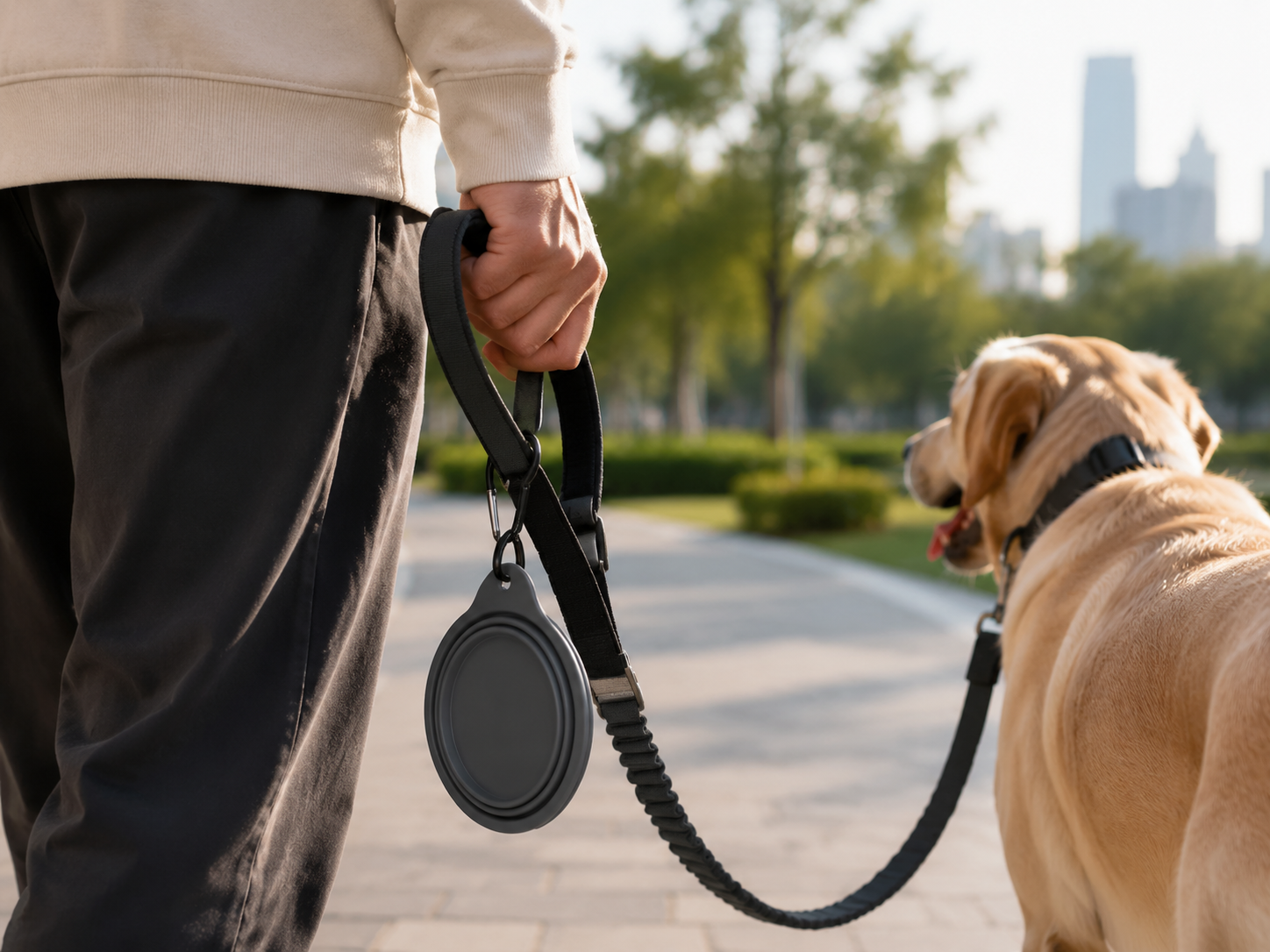 Anodised 6061 aluminium carabiner — one-handed gate, rust-proof, clips to leash / backpack / belt loop