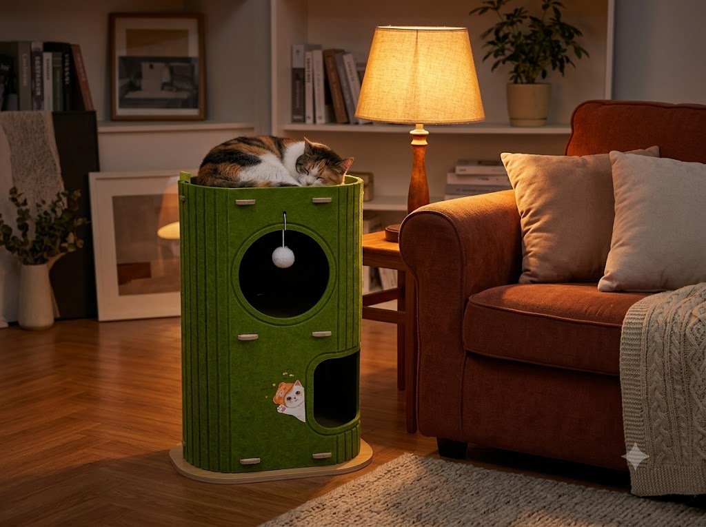 Two-Tier Felt Scratching Post