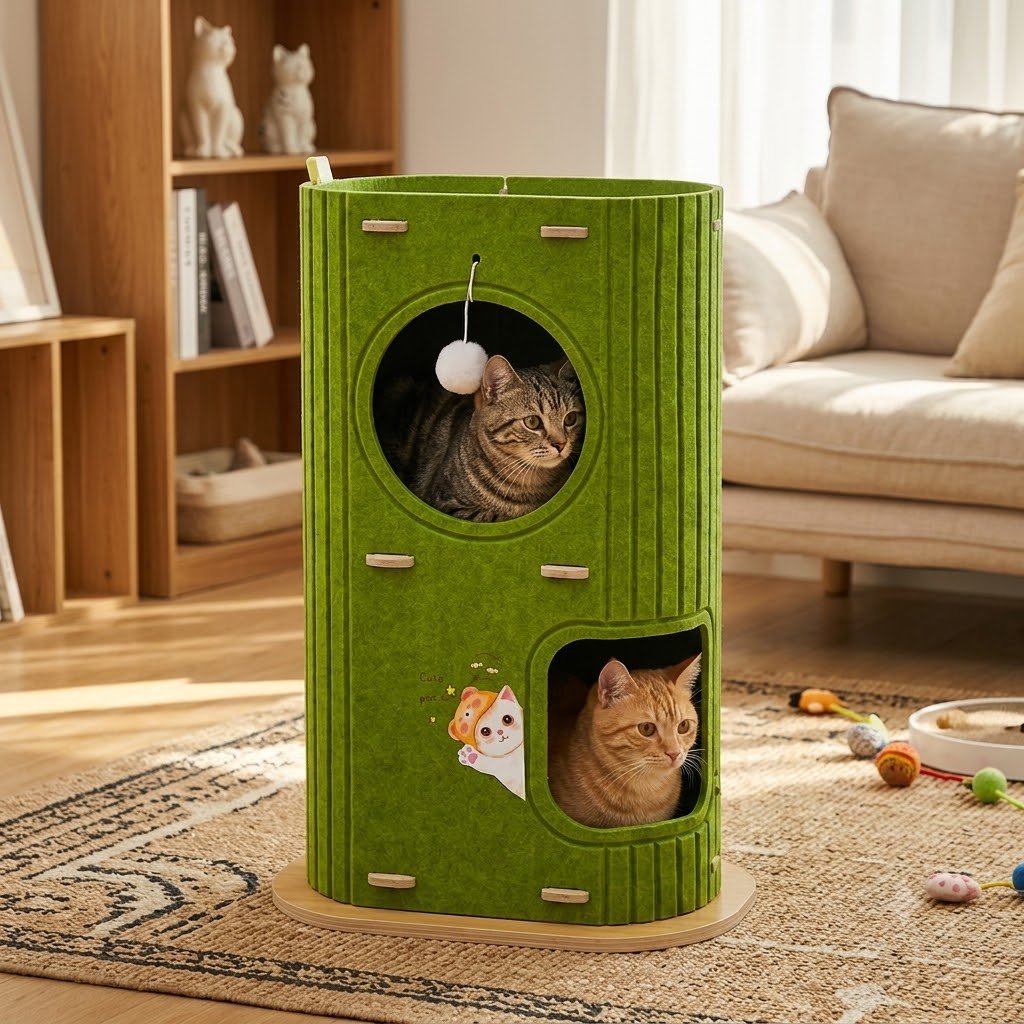 Two-Tier Felt Scratching Post
