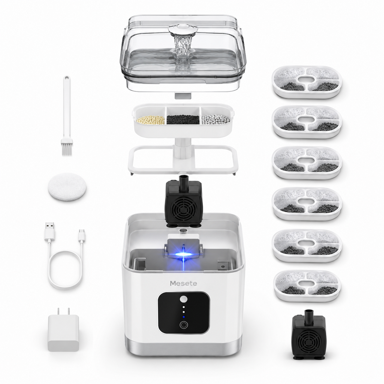 Smart Pet Water Fountain + Filter Kit — Complete