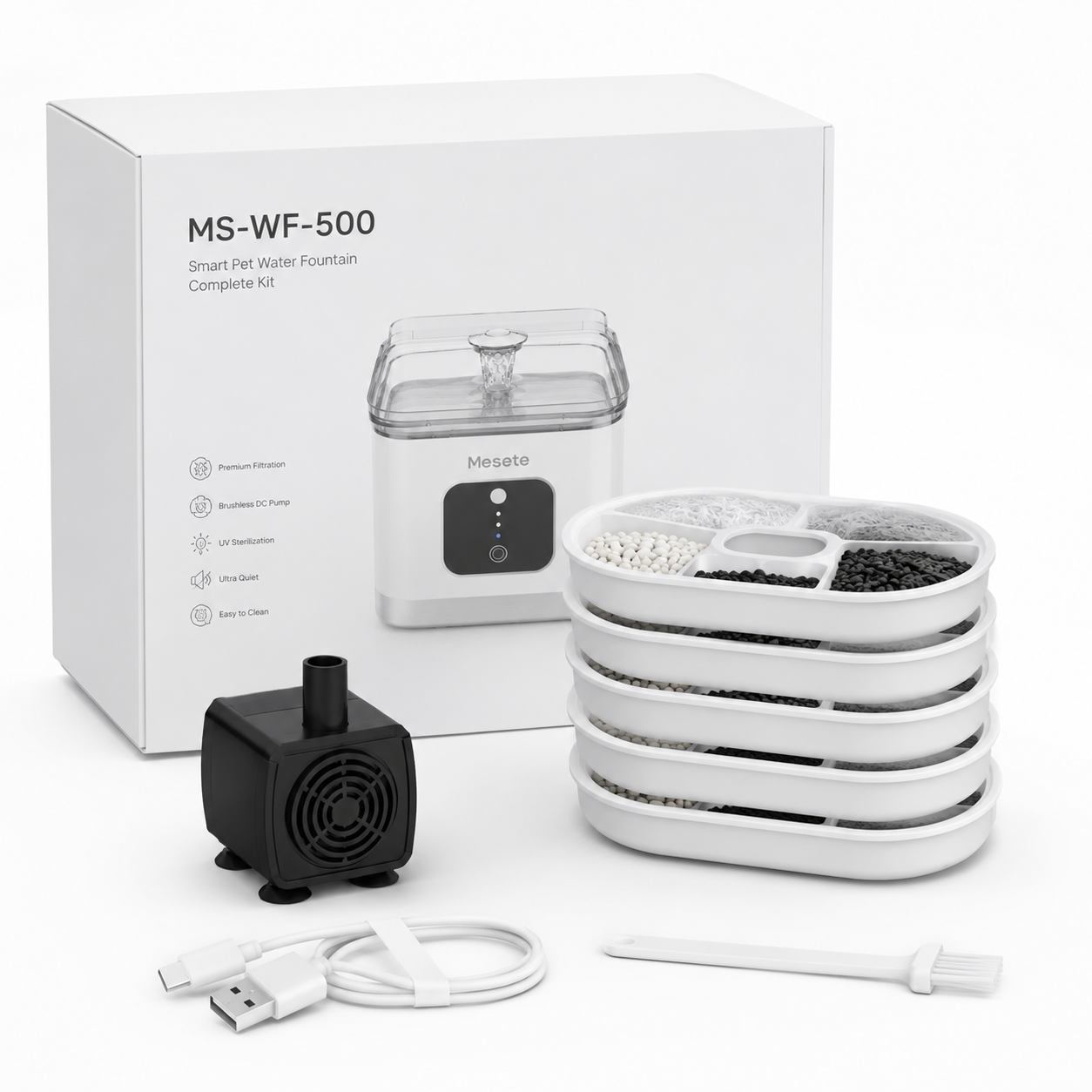 Smart Pet Water Fountain + Filter Kit — Complete