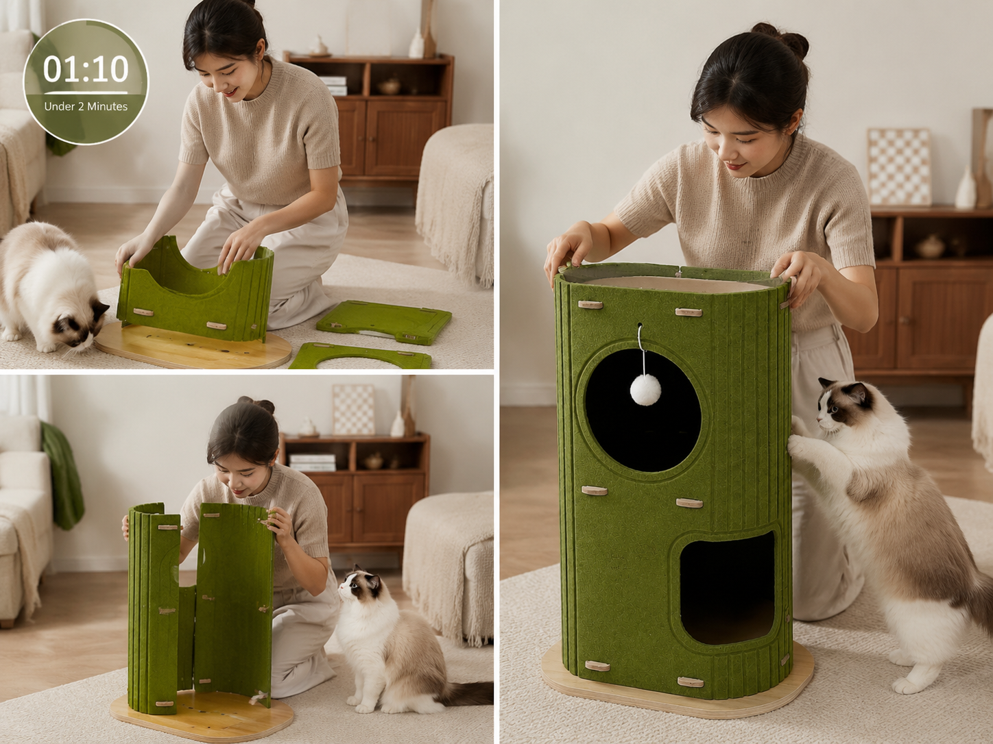 Two-Tier Felt Scratching Post